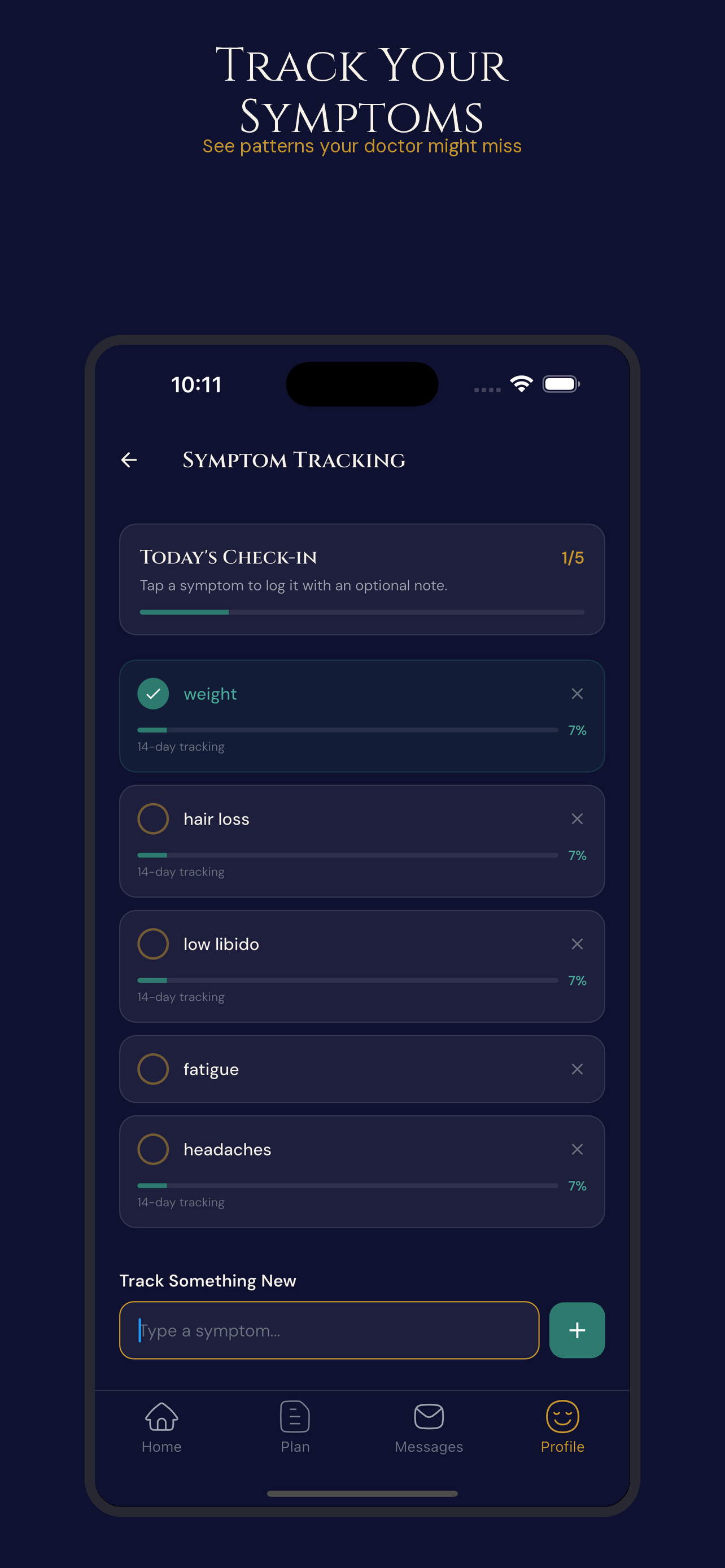 Symptom tracking